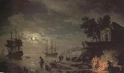 Claude-joseph Vernet Night,A Port in Moonlight (mk43) oil